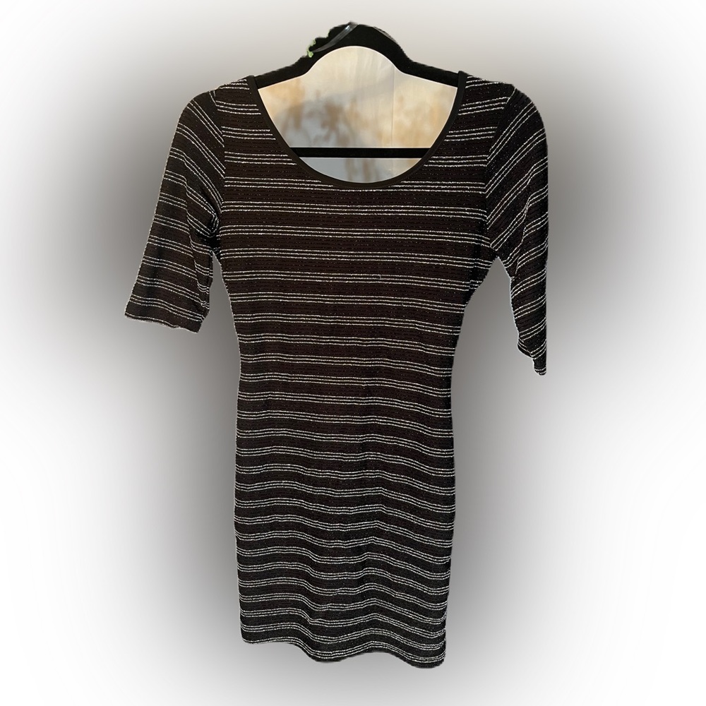 Eclipse mini dress with metallic stripes S/P